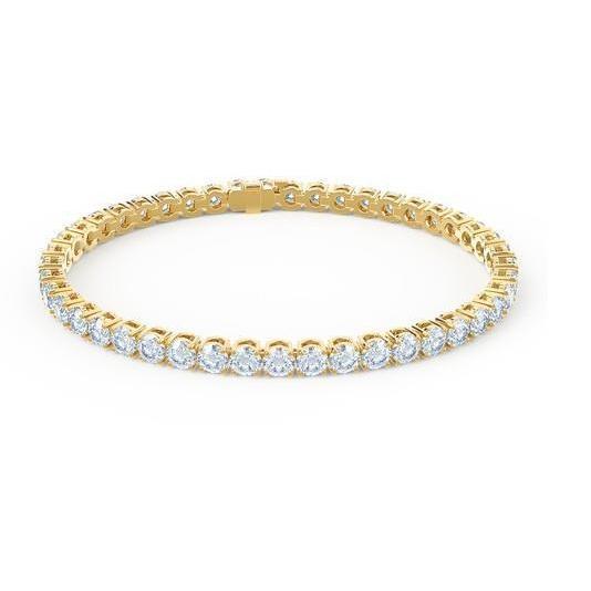 Bracciale Tennis In Oro Giallo 14K Con Naturale Diamanti Taglio Rotondo 7.20 Carati