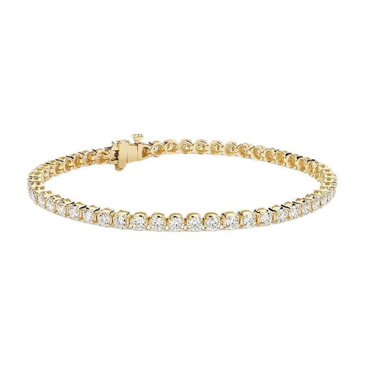 Bracciale Tennis In Oro Giallo 14K Con Naturale Diamanti Taglio Rotondo Da 6,50 Carati