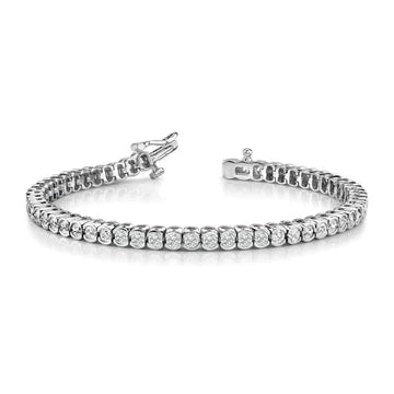 Bracciale Tennis Mezza Lunetta Scintillante Incastonato Di Vero Diamanti Da 4,50 Carati Con Oro Bianco 14K