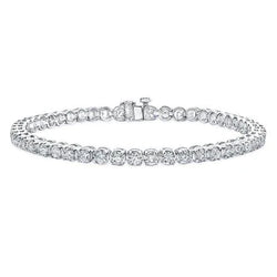 Bracciale Tennis Oro Bianco 7.05 Ct Taglio Rotondo Vero Diamanti