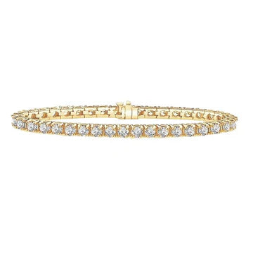 Bracciale Tennis Oro Giallo Vero Diamanti Tondi 12 Carati 18K