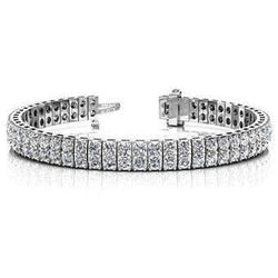 Bracciale Tennis Round Double Row Vero Diamond 9.90 Carati Oro Bianco 14K