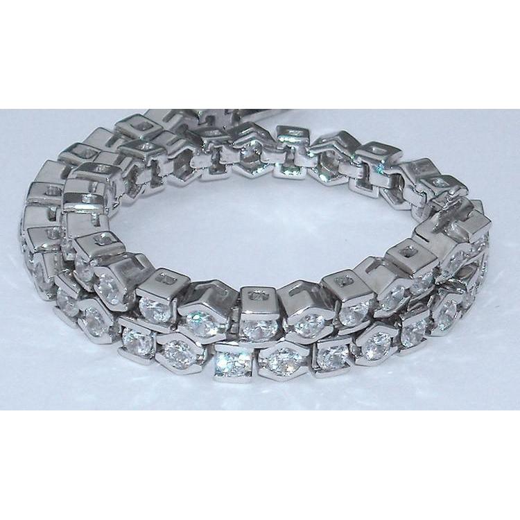 Bracciale Tennis Round Half Bezel . 7.50 Carati Naturale Diamante