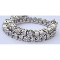 Bracciale Tennis Round Half Bezel . 7.50 Carati Naturale Diamante