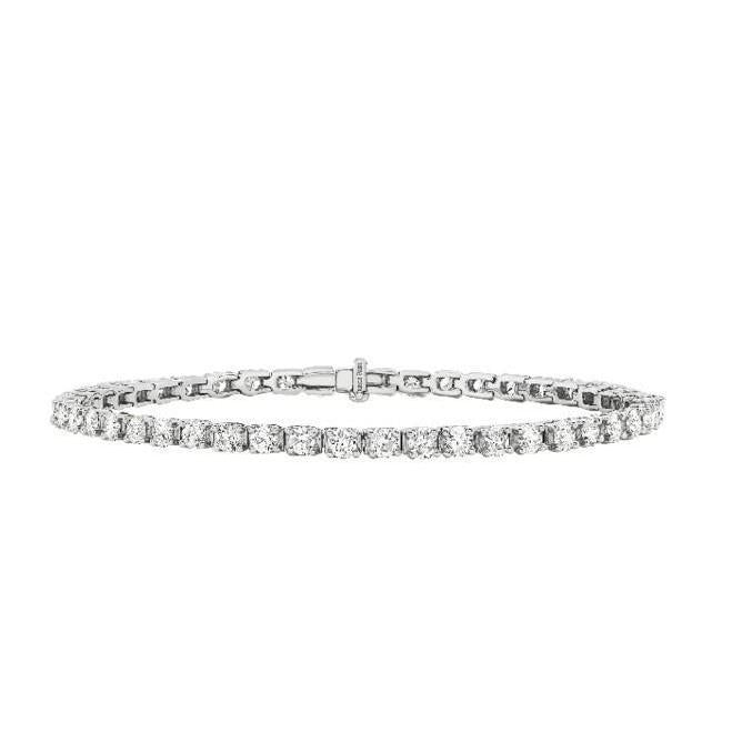 Bracciale Tennis Scintillante Con Genuino Diamanti Taglio Brillante 6.30 Ct Oro Bianco