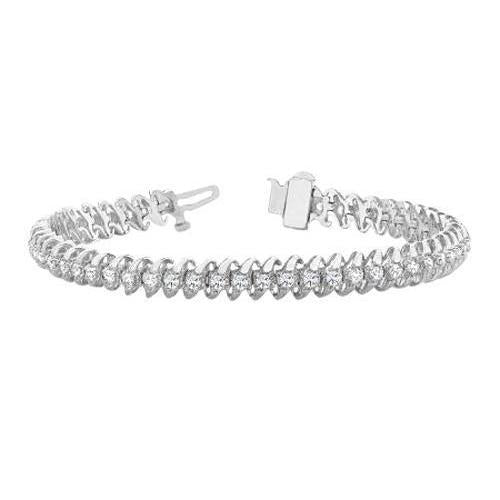 Bracciale Tennis Scintillante Con Naturale Diamanti Rotondi In Oro Bianco 14K 6.75 Carati