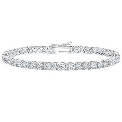 Bracciale Tennis Scintillante Con Naturale Diamanti Taglio Rotondo 9 Carati WG 14K