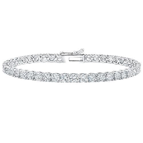 Bracciale Tennis Scintillante Con Naturale Diamanti Taglio Rotondo 9 Carati WG 14K