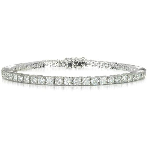 Bracciale Tennis Scintillante Da 7.50 Ct Con Brillanti Rotondi E Genuino Diamanti