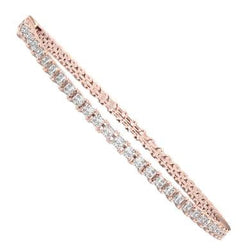 Bracciale Tennis Scintillante In Oro Rosa Con Genuino Diamanti Taglio Princess Da 5.60 Ct