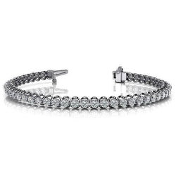 Bracciale Tennis Sparkling 6.50 Carati Genuino Diamanti Nuovo WG 14K