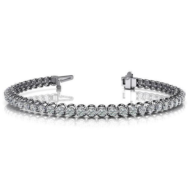 Bracciale Tennis Sparkling 6.50 Carati Genuino Diamanti Nuovo WG 14K