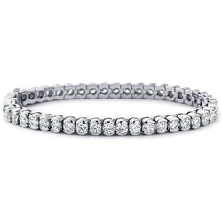 Bracciale Tennis Taglio Tondo 8.10 Ct Genuino Diamanti Oro Bianco