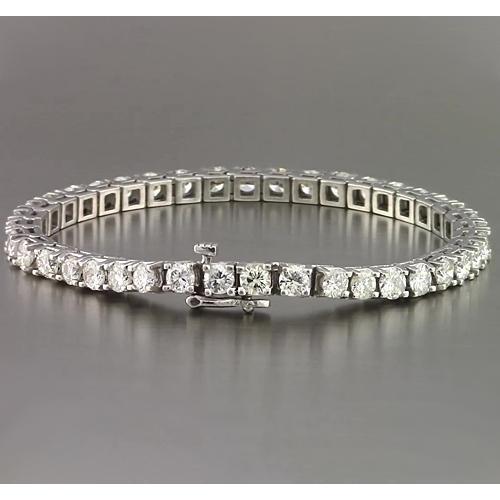 Bracciale Tennis Vero Diamante 10 Carati Con Oro Bianco 14K Nuovo