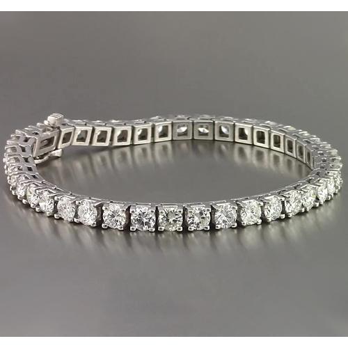 Bracciale Tennis Vero Diamante 10 Carati Con Oro Bianco 14K Nuovo