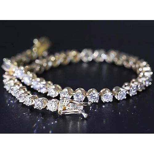 Bracciale Tennis Vero Diamante 8 Carati F Vs1 Oro Giallo Donna Gioielli