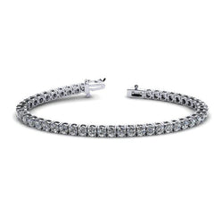 Bracciale Tennis Vero Diamante Taglio Brillante Tondo 7.50 Carati Oro Bianco 14K