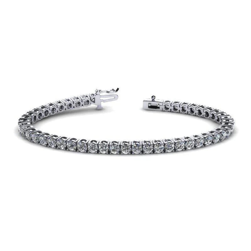 Bracciale Tennis Vero Diamante Taglio Brillante Tondo 7.50 Carati Oro Bianco 14K