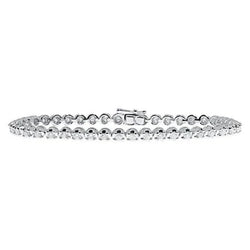 Bracciale Tennis Vero Diamanti 8.10 Carati Taglio Rotondo Oro Bianco 14K