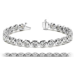 Bracciale Tennis Vero Diamond Bezel Set 7.50 Carati Oro Bianco 14K