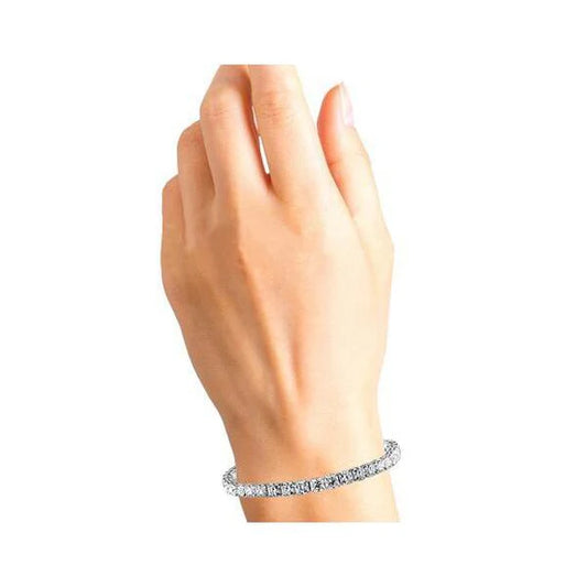 Bracciale Tennis WG 14K 20 Carati Con Vero Diamanti Taglio Cuscino Scintillanti
