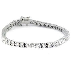 Bracciale Tennis WG 14K 7.05 Carati Con Vero Diamanti Taglio Brillante Scintillante