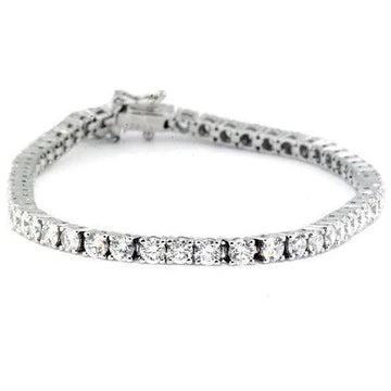 Bracciale Tennis WG 14K 7.05 Carati Con Vero Diamanti Taglio Brillante Scintillante