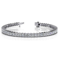 Bracciale Tennis Wg 14K Taglio Da Principessa Sparkling 11 Carati Vero Diamanti