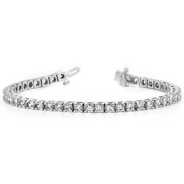 Bracciale Tennis in Oro Bianco 14K Con Vero Diamanti Taglio Brillante 6.75 Carati