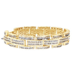 Bracciale Uomo Naturale Diamante Oro Giallo 14K Gioielli 17.60 Carati