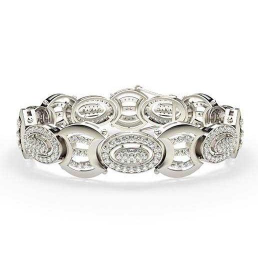 Bracciale Uomo Piccoli Naturale Diamanti Tondi 11.50 Carati WG 14K