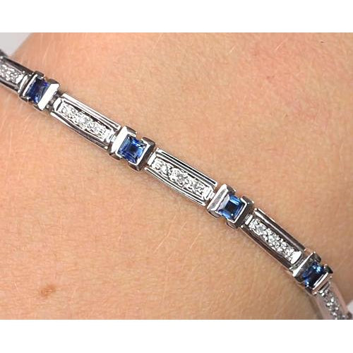 Bracciale Donna Con Diamante Ceylon Zaffiro Blu Gioielli