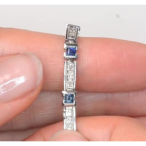 Bracciale Donna Con Diamante Ceylon Zaffiro Blu Gioielli