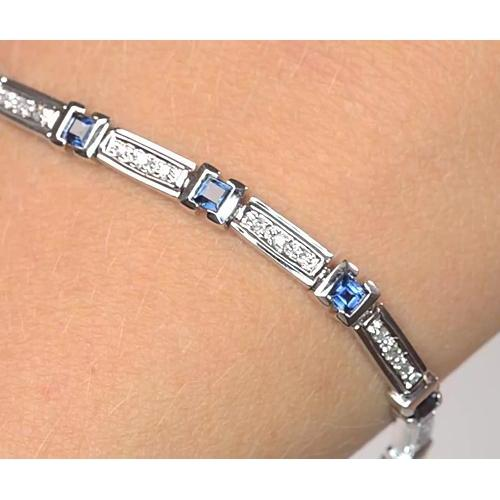 Bracciale Donna Con Diamante Ceylon Zaffiro Blu Gioielli