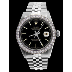 Bracciale Rolex giubileo in acciaio inossidabile Datejust da uomo Rolex quadrante nero a bastoncino SET RAPIDO