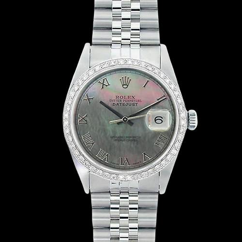 Bracciale acciaio inossidabile giubileo Rolex Lunetta con diamanti Quadrante romano grigio IMPOSTAZIONE RAPIDA