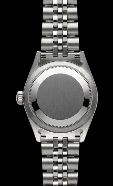 Bracciale giubileo in acciaio inossidabile Quadrante a bastoncino nero Lunetta con diamanti Orologio Rolex