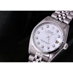 Bracciale giubileo in acciaio inossidabile Quadrante con diamanti Lunetta scanalata Rolex Data, basta guardare