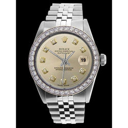 Bracciale giubileo in acciaio inossidabile Rolex argento quadrante con diamanti lunetta uomo Datejust