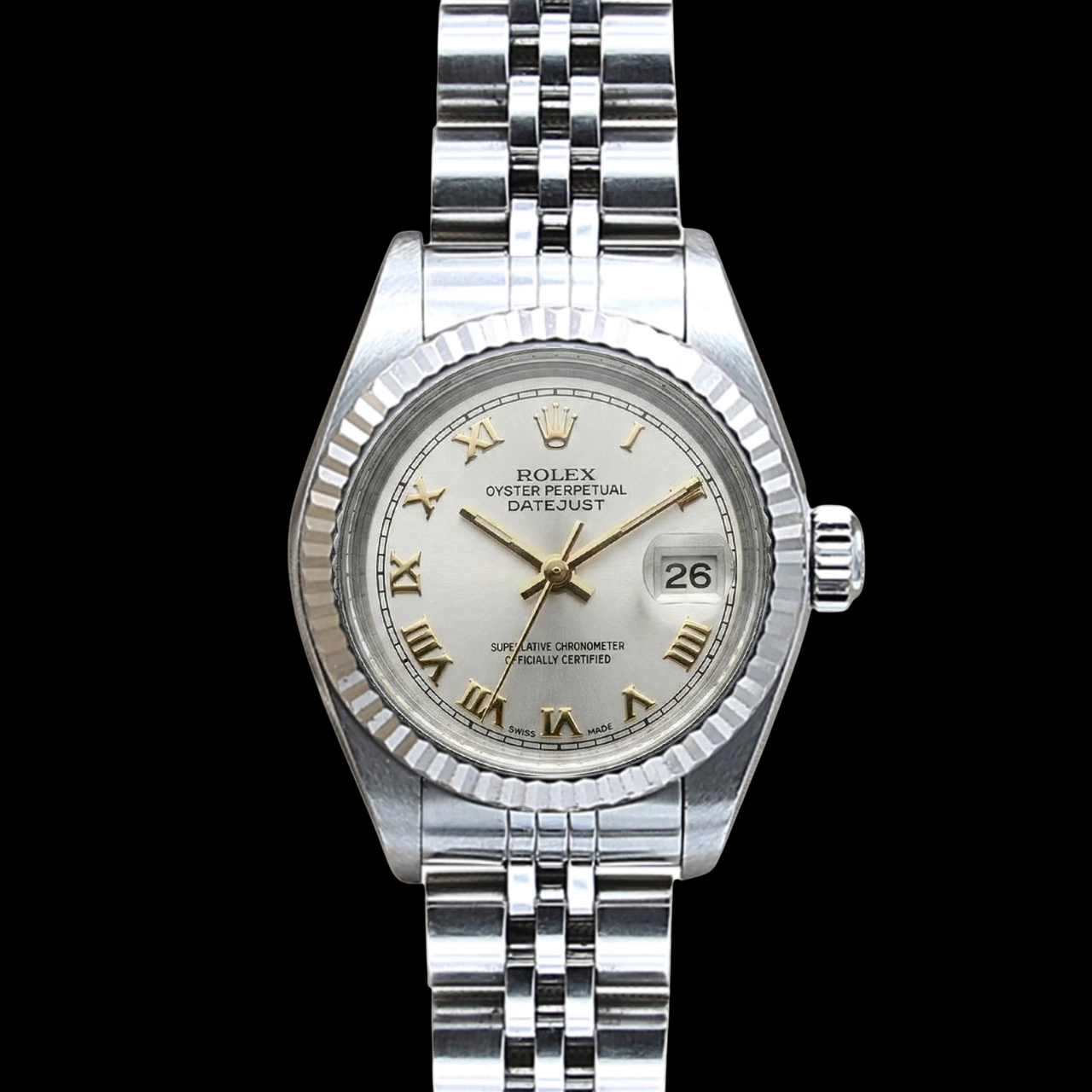 Bracciale giubileo in acciaio inossidabile da donna Rolex Datejust Orologio Quadrante Romano Rolex