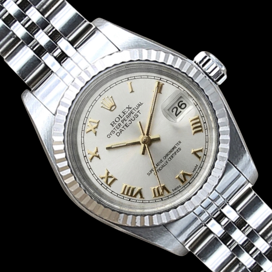 Bracciale giubileo in acciaio inossidabile da donna Rolex Datejust Orologio Quadrante Romano Rolex