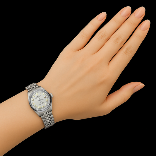 Bracciale giubileo in acciaio inossidabile da donna Rolex Datejust Orologio Quadrante Romano Rolex P3