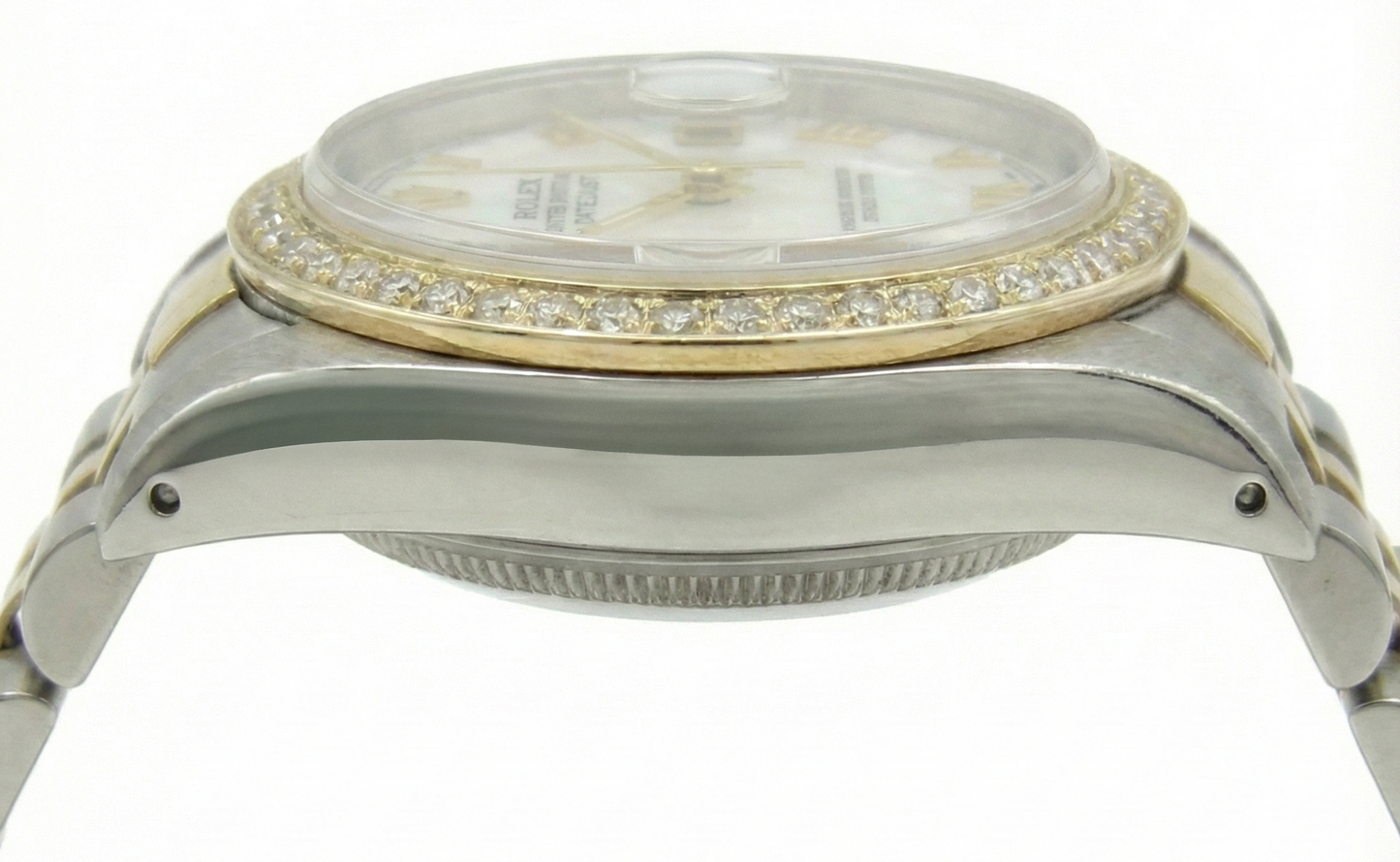 Bracciale giubileo in acciaio inossidabile e quadrante romano in oro Rolex Datejust orologio da donna