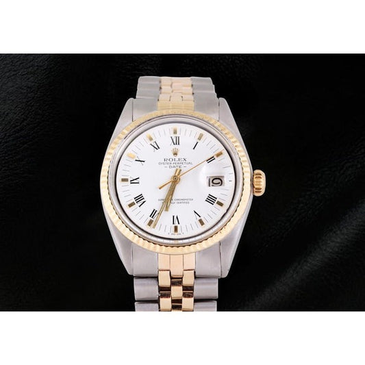 Bracciale giubileo in oro e acciaio Rolex da uomo con data

