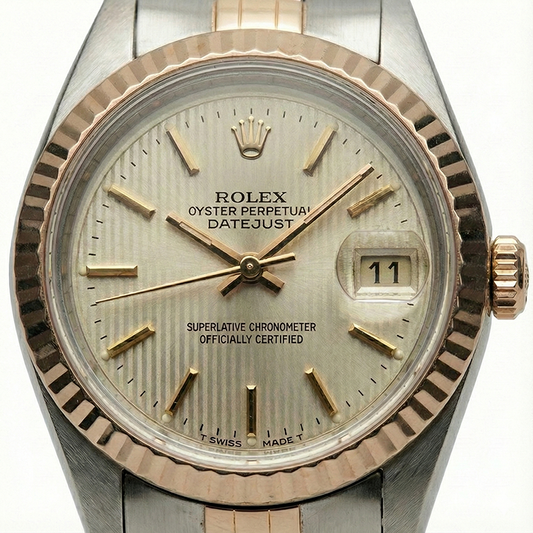 Bracciale giubileo in oro rosa Orologio con bastone bianco Rolex Datejust