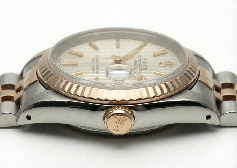 Bracciale giubileo in oro rosa Orologio con bastone bianco Rolex Datejust