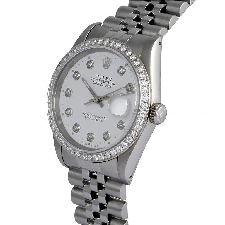 Bracciale in acciaio inossidabile Rolex Datejust Orologio da uomo con lunetta in diamanti