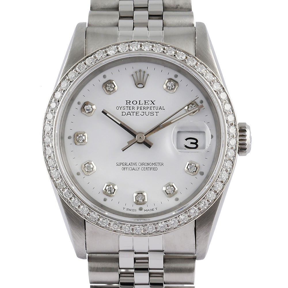 Bracciale in acciaio inossidabile Rolex Datejust Orologio da uomo con lunetta in diamanti