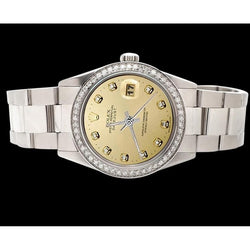Bracciale ostrica in acciaio inossidabile Orologio Datejust Quadrante champagne con diamanti Rolex con regolazione rapida