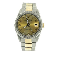 Bracciale ostrica in acciaio inox e oro Orologio da uomo Datejust Quadrante arabo Rolex con regolazione rapida